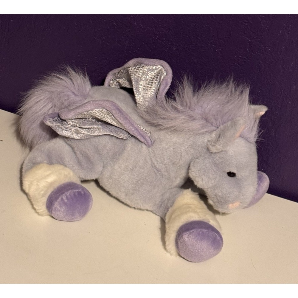Vintage Commonwealth Purple Winged Pegasus Unicorn Horse Pony Plush Toy